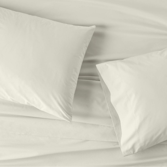 CASALUNA Washed Supima Percale Solid Sheet Set Full NWT Natural - Picture 2 of 5